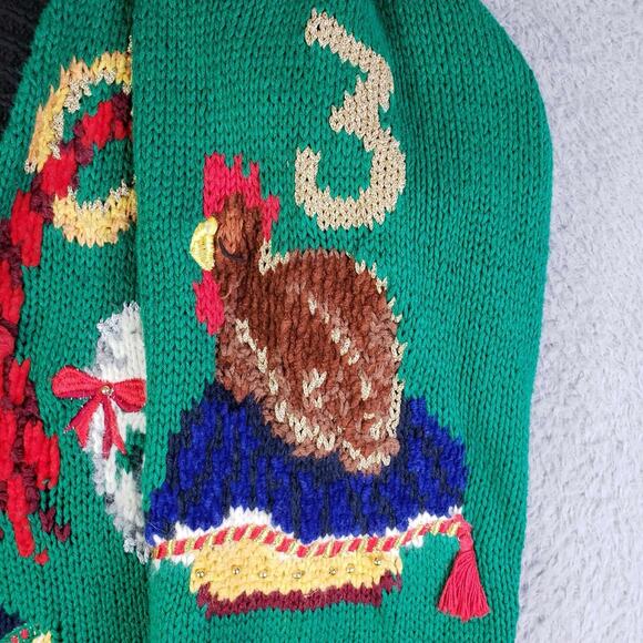 Vtg Marisa Christina Sweater Womens Medium 12 Days of Christmas Cardigan 90s - Picture 15 of 16